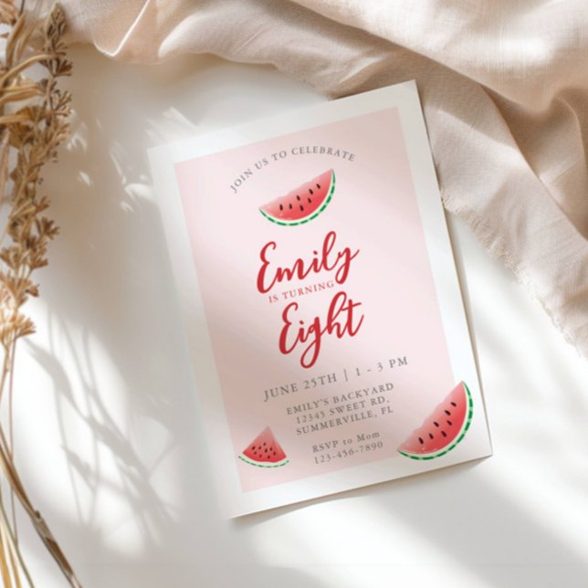 Convites Aniversário Infantil de Watermelon Summer (Criador carregado)