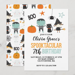 Convites Aniversário infantil Halloween Spooktacular