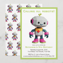 Aniversário Infantil Robô Divertido Fofa
