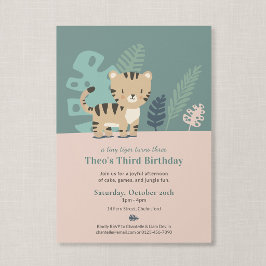 Convites Aniversário Infantil Tiny Tiger Soft Jungle Safari