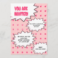 Aniversário inspirado cómico do pop art de