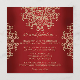 CONVITES ANIVERSÁRIO INSPIRADO VERMELHO E DOURADO