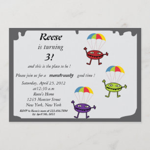 Convites Aniversário invitation-1 do monstro da gota de