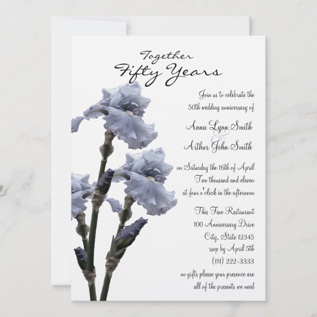 Convites Aniversário Íris Azul (Frente)