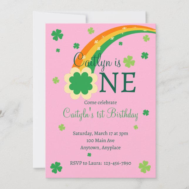 Convites Aniversário Irlandês de St. Patrick's First 1º (Frente)