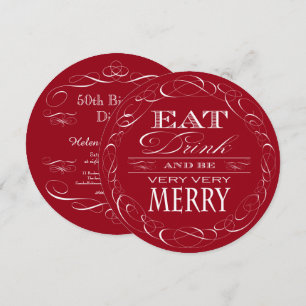 Convites Aniversário, Janto, coma bebida e seja Feliz