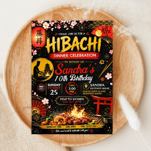 Convites Aniversário Japonês Hibachi - Tema Churrasco