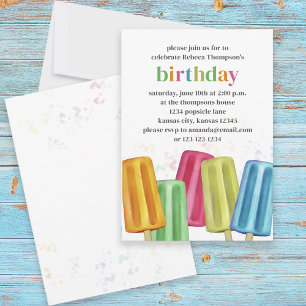 Convites Aniversário Legal Arco-Íris Picles Esprinkles Pers