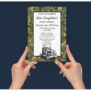 Convites Aniversário Legal do camionista Camo Camo