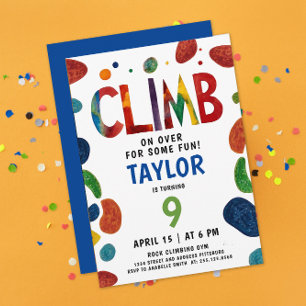 Convites Aniversário legal e Colorido do Clima Azul