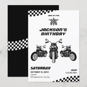 Convites Aniversário mecânico clássico de motocicletas