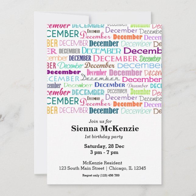 Convites Aniversário mês de dezembro (Frente)