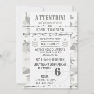 Convites Aniversário Militar da Camuflagem Árctica do Ex