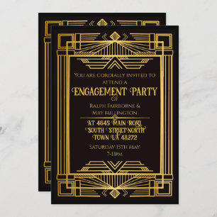 Convites aniversário misterioso do assassinato de arte deco