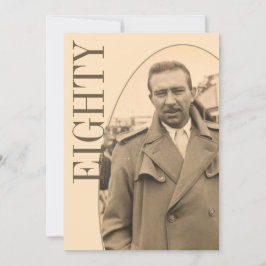 Convites Aniversário moderno da Foto do Homem de 80 Birthda