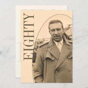 Convites Aniversário moderno da Foto do Homem de 80 Birthda
