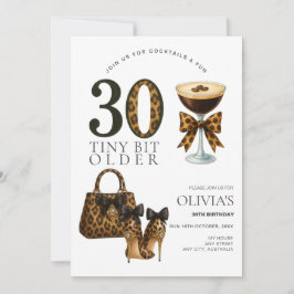 Convites Aniversário Moderno de 30 anos, Estampa de Leopard