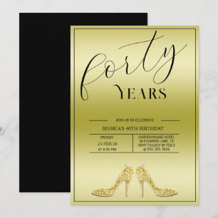 Convites Aniversário Moderno de Stiletto's de 40 anos