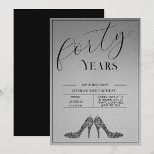 Convites Aniversário Moderno de Stiletto's de 40 anos