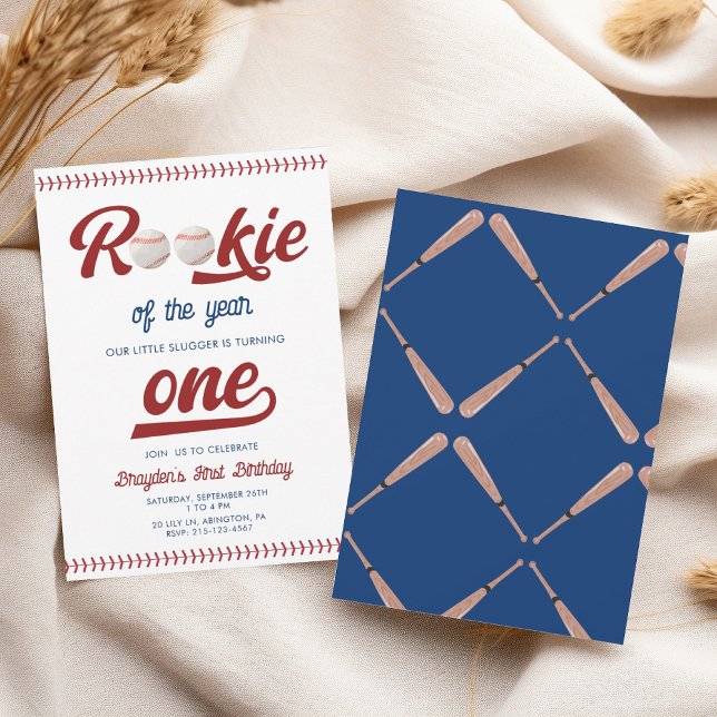 Convites Aniversário Moderno do Ano do Baseball (Criador carregado)