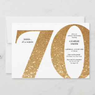 Convites Aniversário moderno minimalista de ouro brilhante