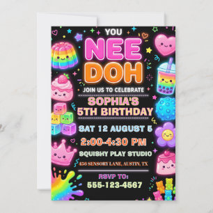 Convites Aniversário Nee Doh Squishy Sensorial