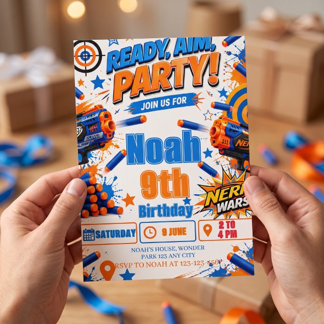 Convites Aniversário Nerf  (Criador carregado)