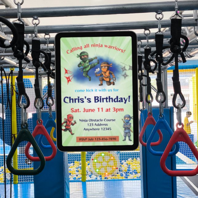 Convites Aniversário Ninja Warrior (Criador carregado)