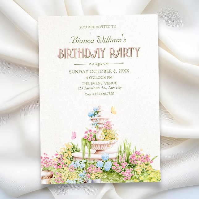 Convites Aniversário no jardim (Criador carregado)