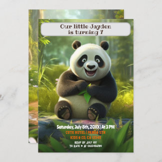 Convites Aniversário Panda Personalizada Crianças Nome Idad