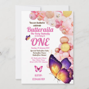 Convites Aniversário Panfleto Folheto Borboleta Bebida Rosa