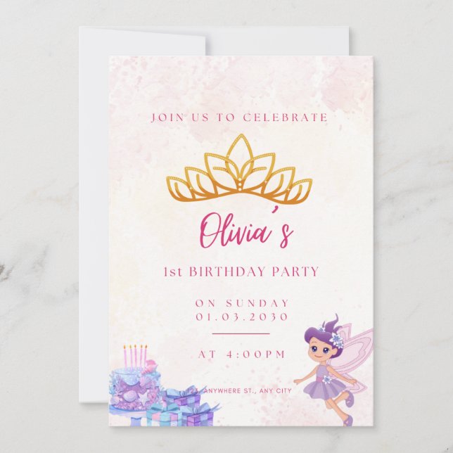 Convites Aniversário para menina (Frente)