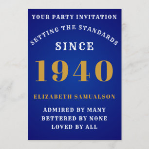 Convites Aniversário Personalizado 1940 Adicione Seu Nome A