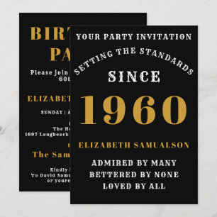 Convites Aniversário Personalizado 1960 Adicionar Seu Nome 