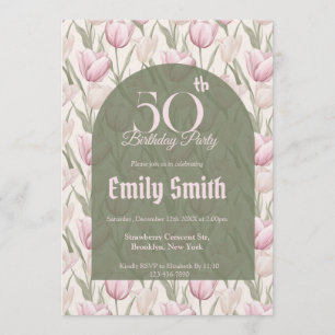 Convites Aniversário Personalizado com Tema de Tulipa Minim