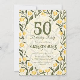 Convites Aniversário Personalizado com Tema de Tulipas