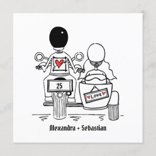 Convites Aniversário Personalizado da Motocicleta & Sidecar