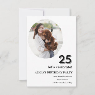 Convites Aniversário personalizado de 25 de fotograma