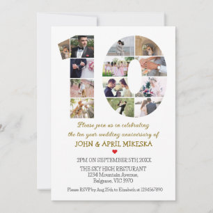 Convites Aniversário Personalizado de Casamento de Fotograf