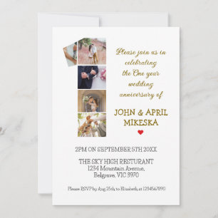 Convites Aniversário Personalizado de Casamento de Fotos Nú