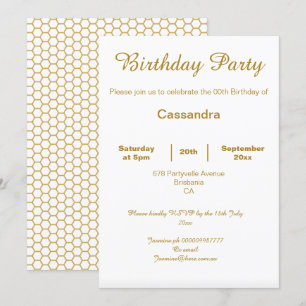 CONVITES ANIVERSÁRIO PERSONALIZADO DE PADRÃO BRANCO SIMPLES