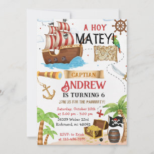 Convites Aniversário personalizado de pirata infantil