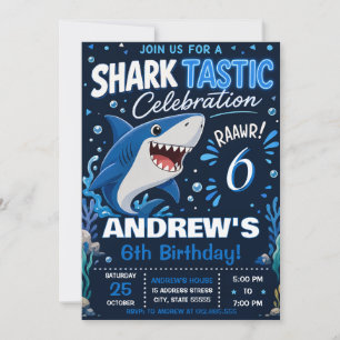 Convites Aniversário Personalizado de Tubarão