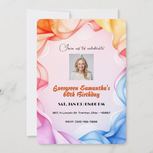 Convites Aniversário Personalizado do Quadro Clássico de Co (Frente)