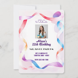 Convites Aniversário Personalizado do Quadro de Cores Aquát