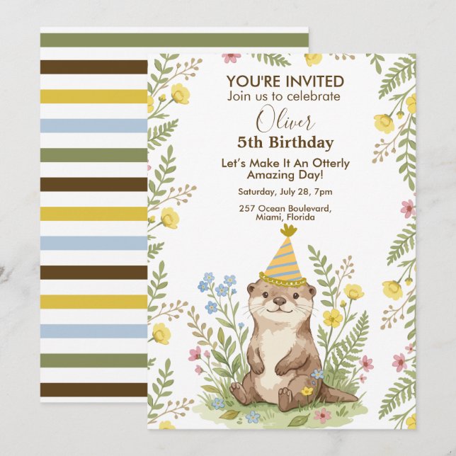 Convites Aniversário Personalizado Floresta de Madeira com  (Frente/Verso)
