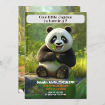 Aniversário Personalizado Panda Crianças Nome Idad