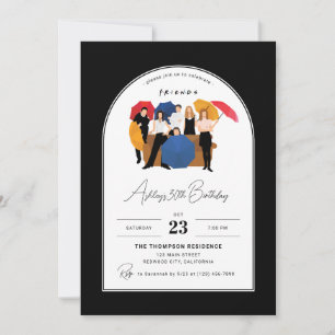 Convites Aniversário Personalizável com Tema de Friends TV