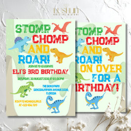 Convites Aniversário Pré-Histórico como um Dinossauro