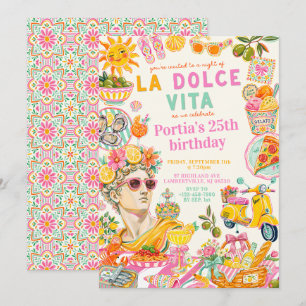 Convites Aniversário Preppy La Dolce Vita